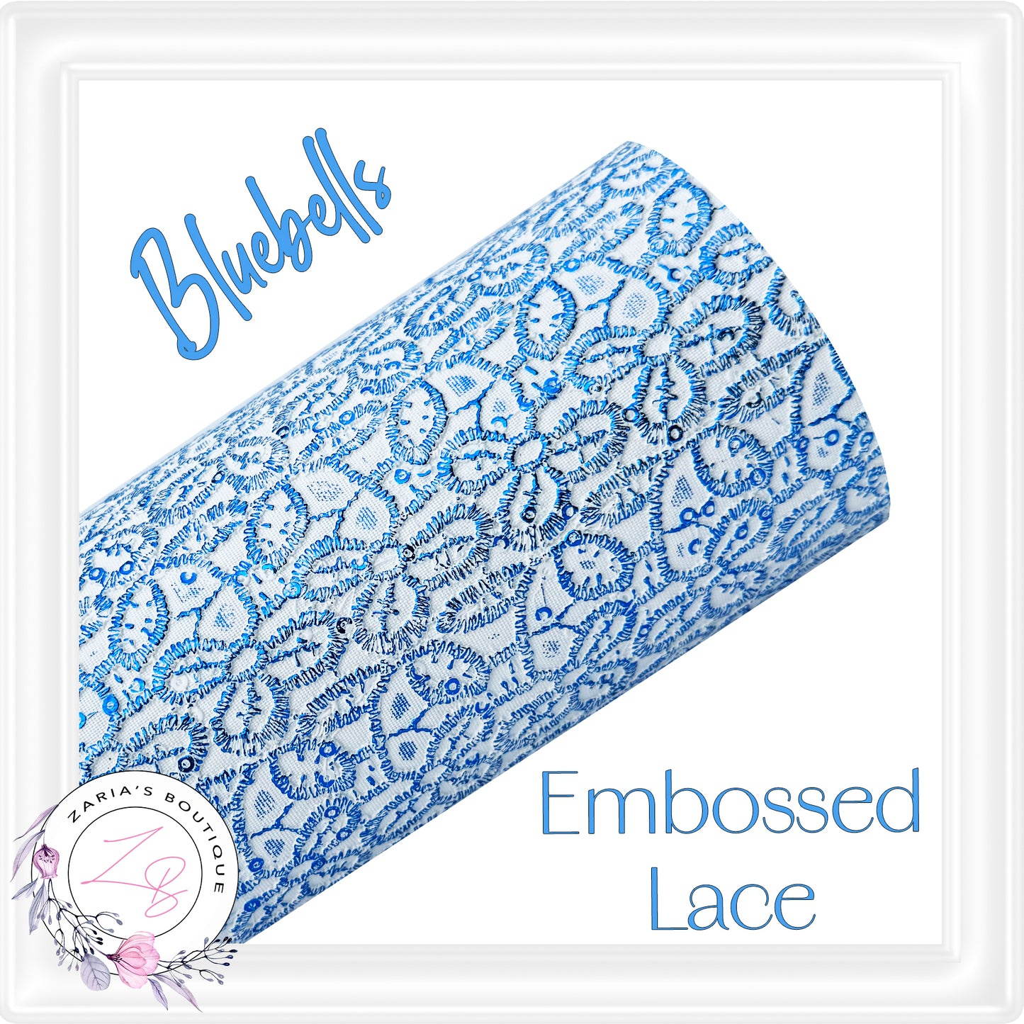 ⋅ Metallic Embossed Floral Lace ⋅ Vegan Faux Leather ⋅ Silvery Snow ⋅