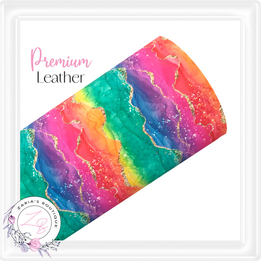 ⋅ Bright Agate ⋅ Custom Printed Vegan Faux Leather & Hair Clips ⋅