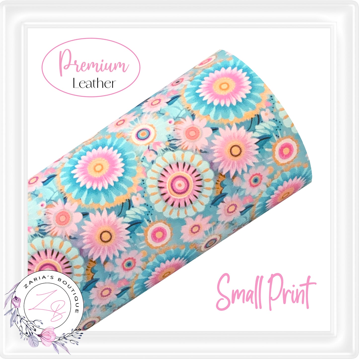 ⋅ Boho Floral ⋅ Premium Vegan Faux Leather ⋅ Large Scale for Bags