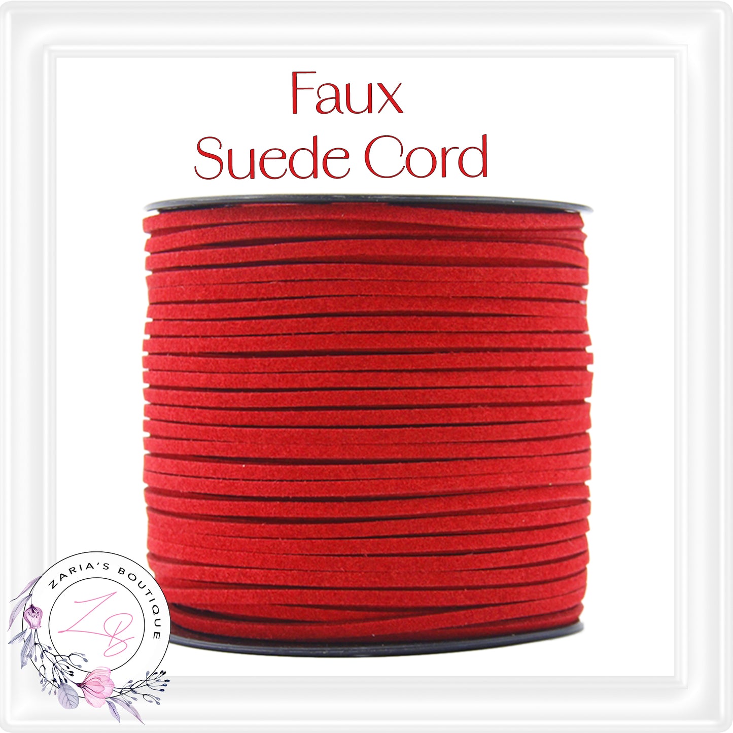 • Faux Suede Cord • 2.7mm • Red • 5 Metres •