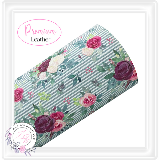 Custom Burgundy Rose Blooms Vegan Faux Leather Designer Multi-Pack or Single Sheets