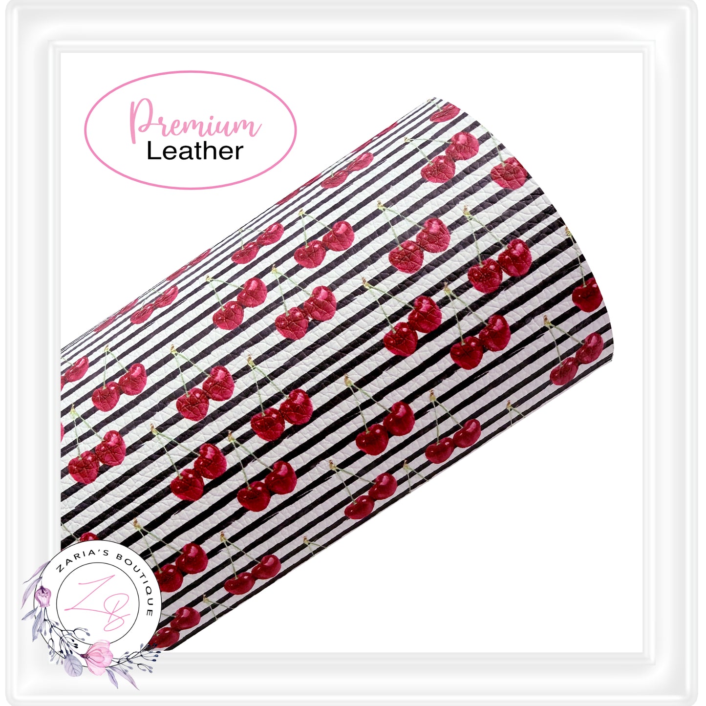 ⋅ Cherry Bomb ⋅ Custom Luxe Vegan Faux Leather ⋅ Sheets or Rolls! ⋅