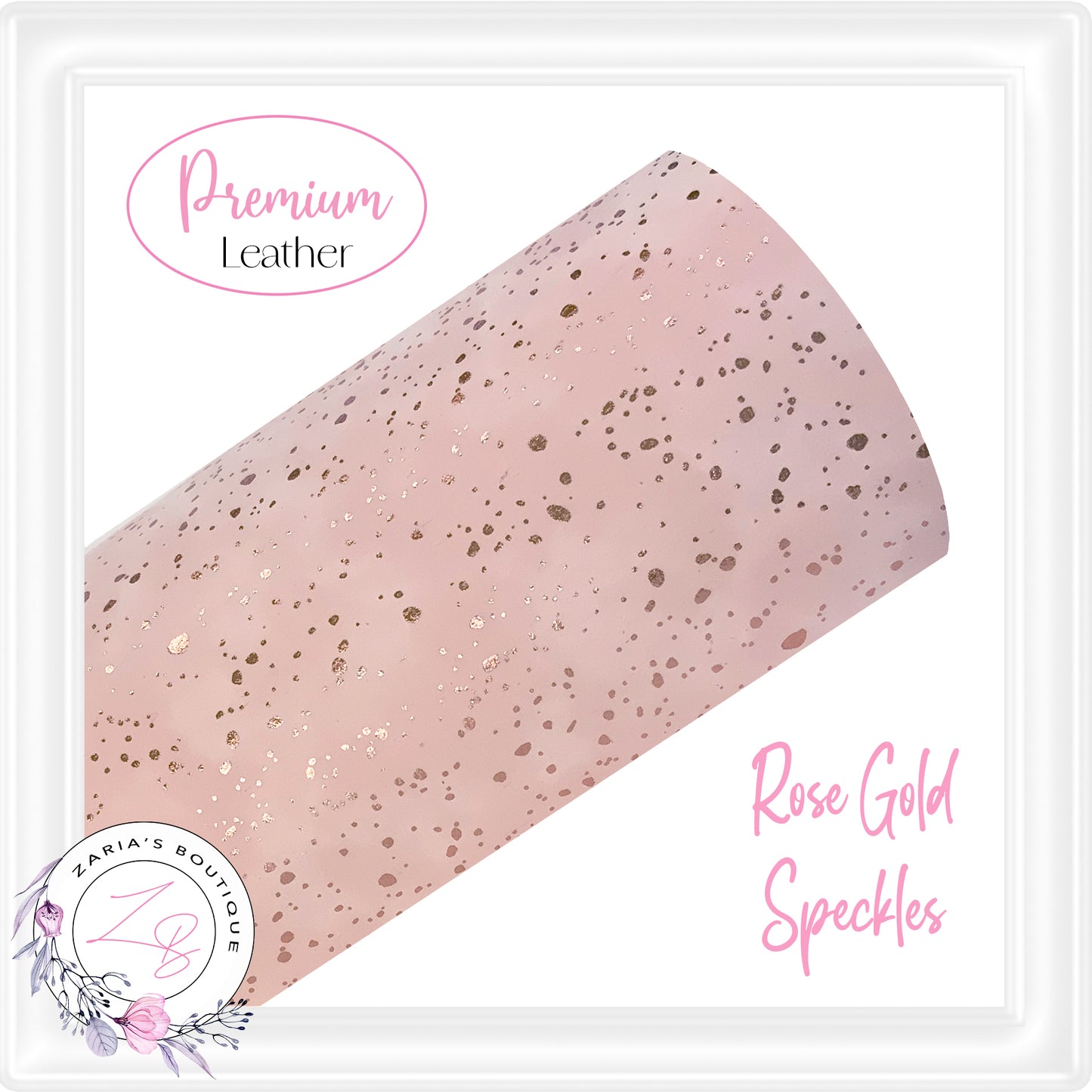 ⋅ Rose Gold Speckles ⋅ Premium Suede Faux Leather ⋅