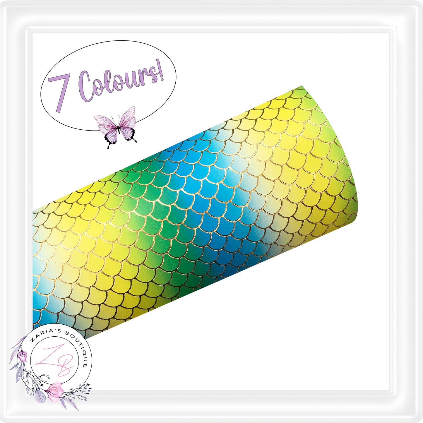 ⋅ Mermaid Scales ⋅ Embossed Faux Leather ⋅ Sheets or Mini Rolls ⋅
