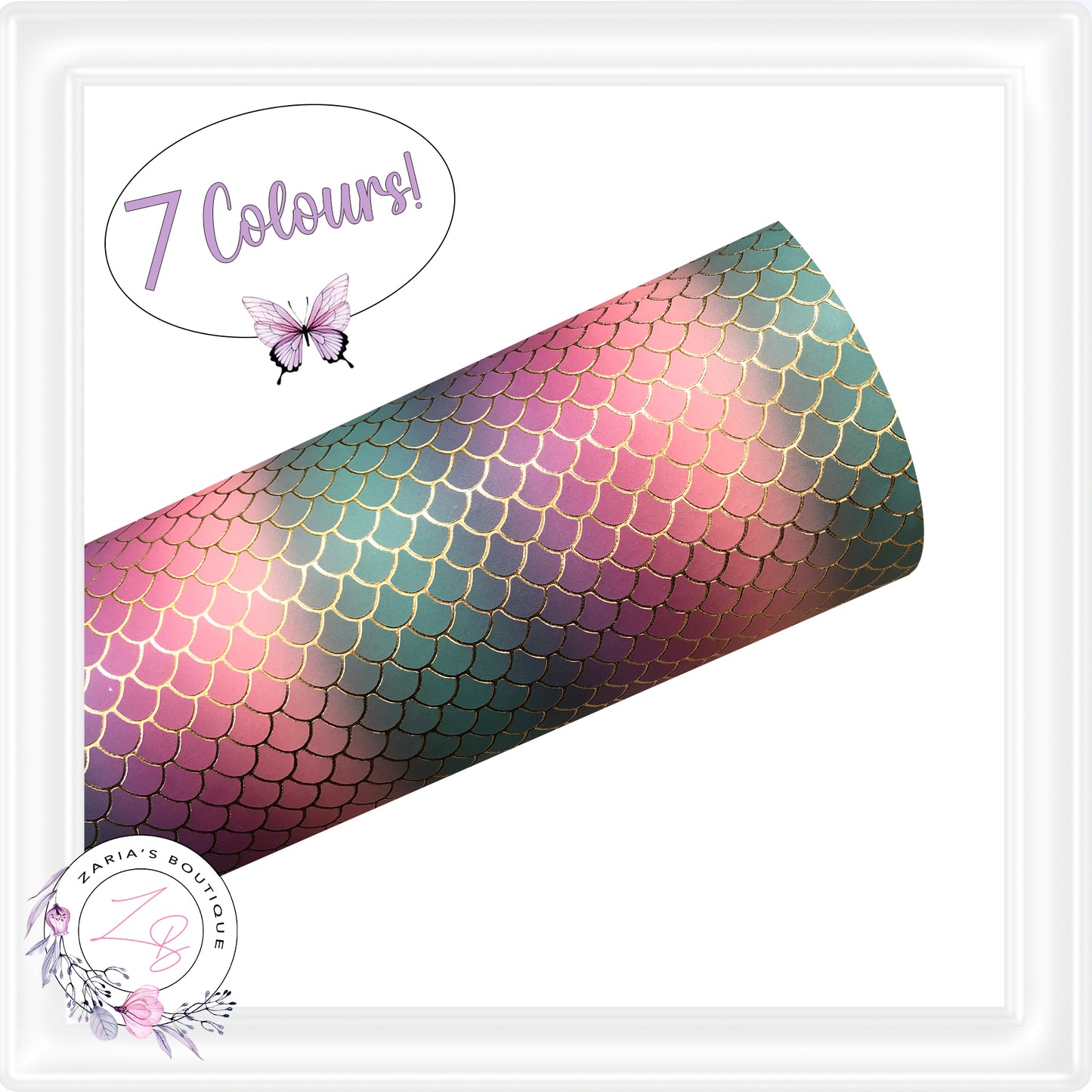 ⋅ Mermaid Scales ⋅ Embossed Faux Leather ⋅ Sheets or Mini Rolls ⋅
