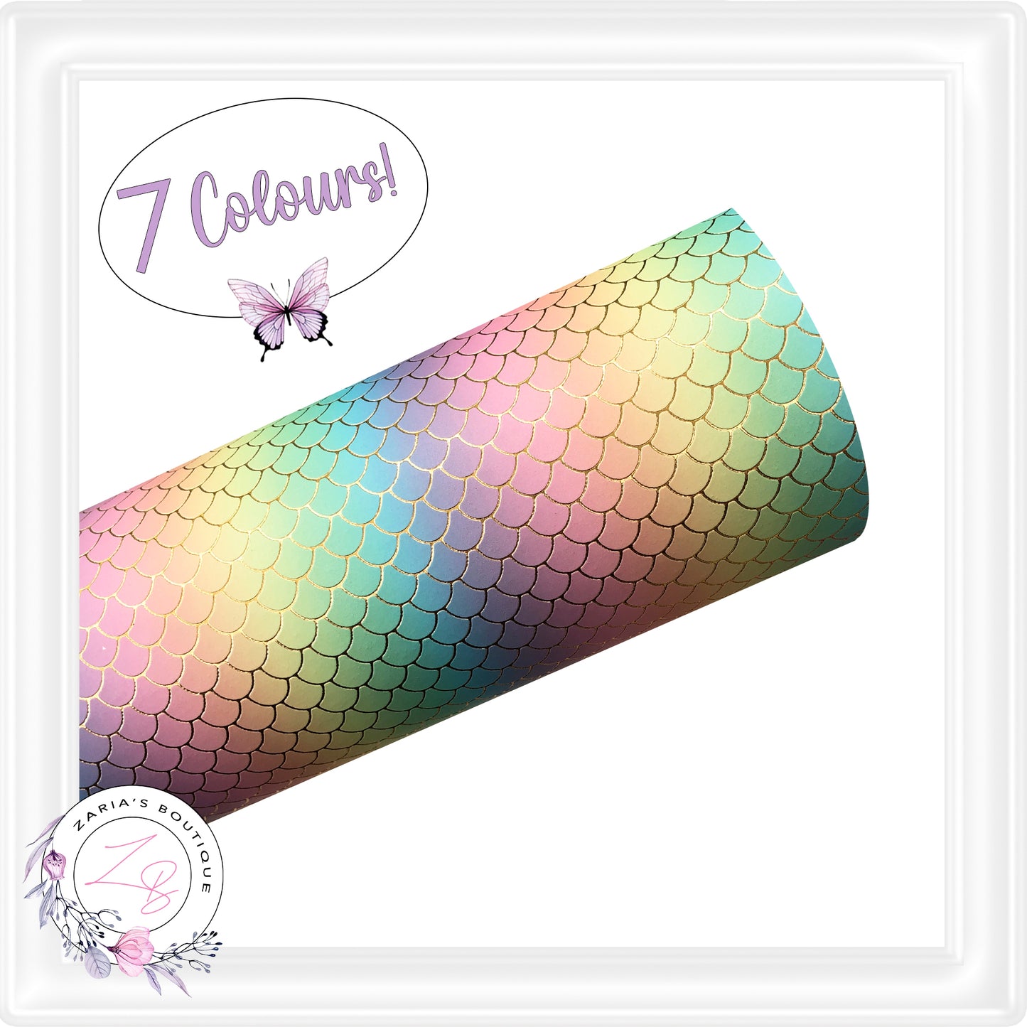 ⋅ Mermaid Scales ⋅ Embossed Faux Leather ⋅