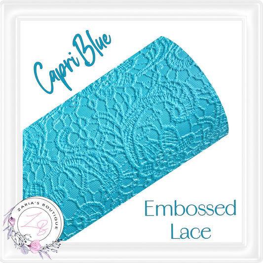 ⋅ Embossed Floral Buttersoft Lace ⋅ Vegan Faux Leather ⋅ Ice Blue ⋅