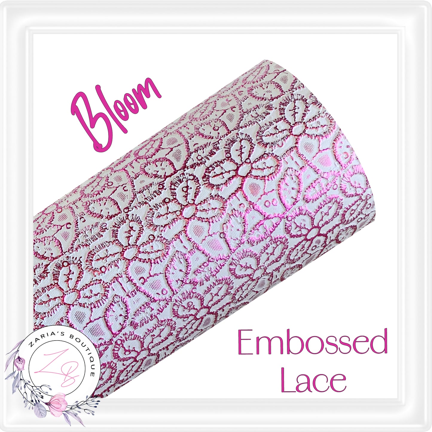 ⋅ Metallic Embossed Floral Lace ⋅ Vegan Faux Leather ⋅ Bloom ⋅