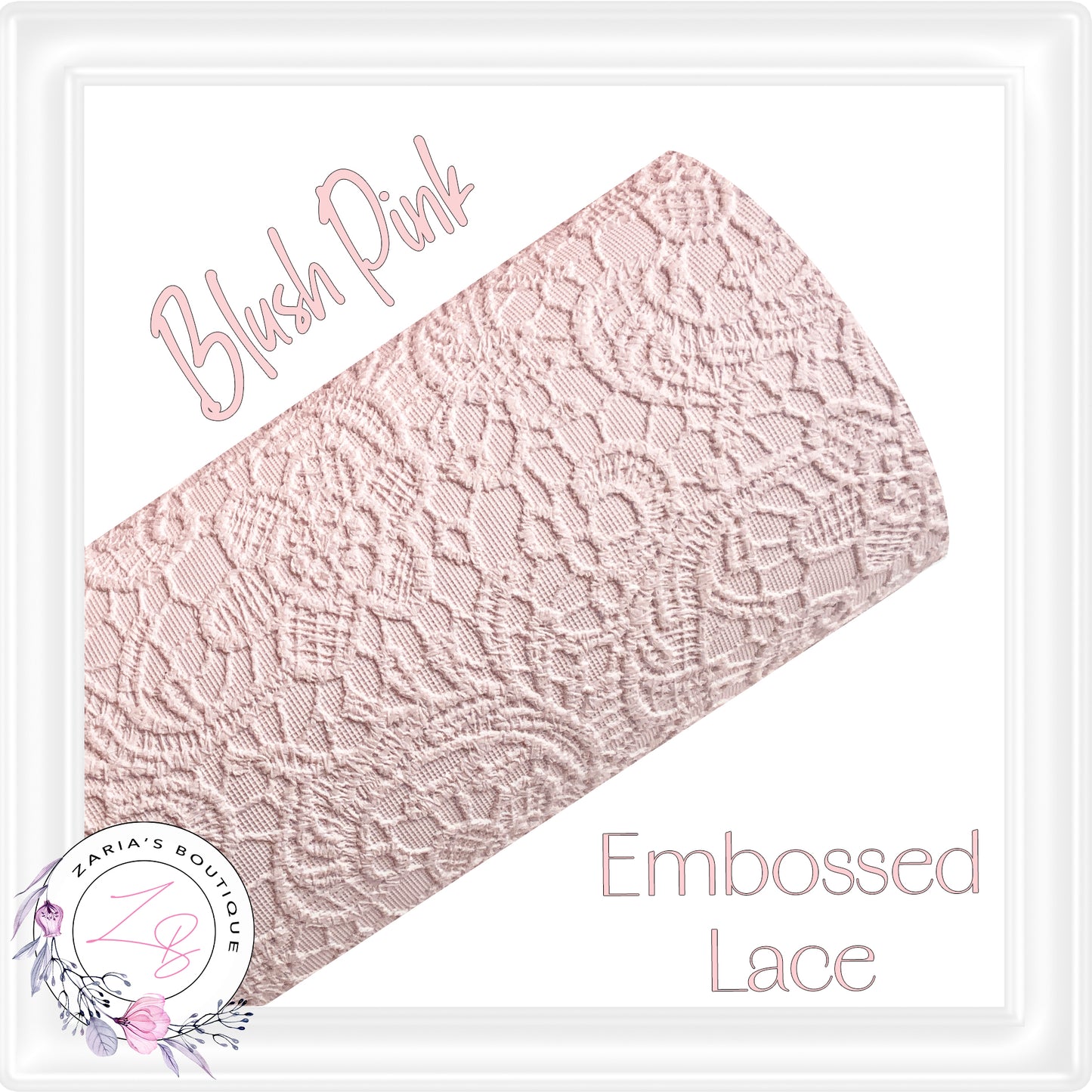 ⋅ Embossed Floral Buttersoft Lace ⋅ Vegan Faux Leather ⋅ Musk Pink ⋅