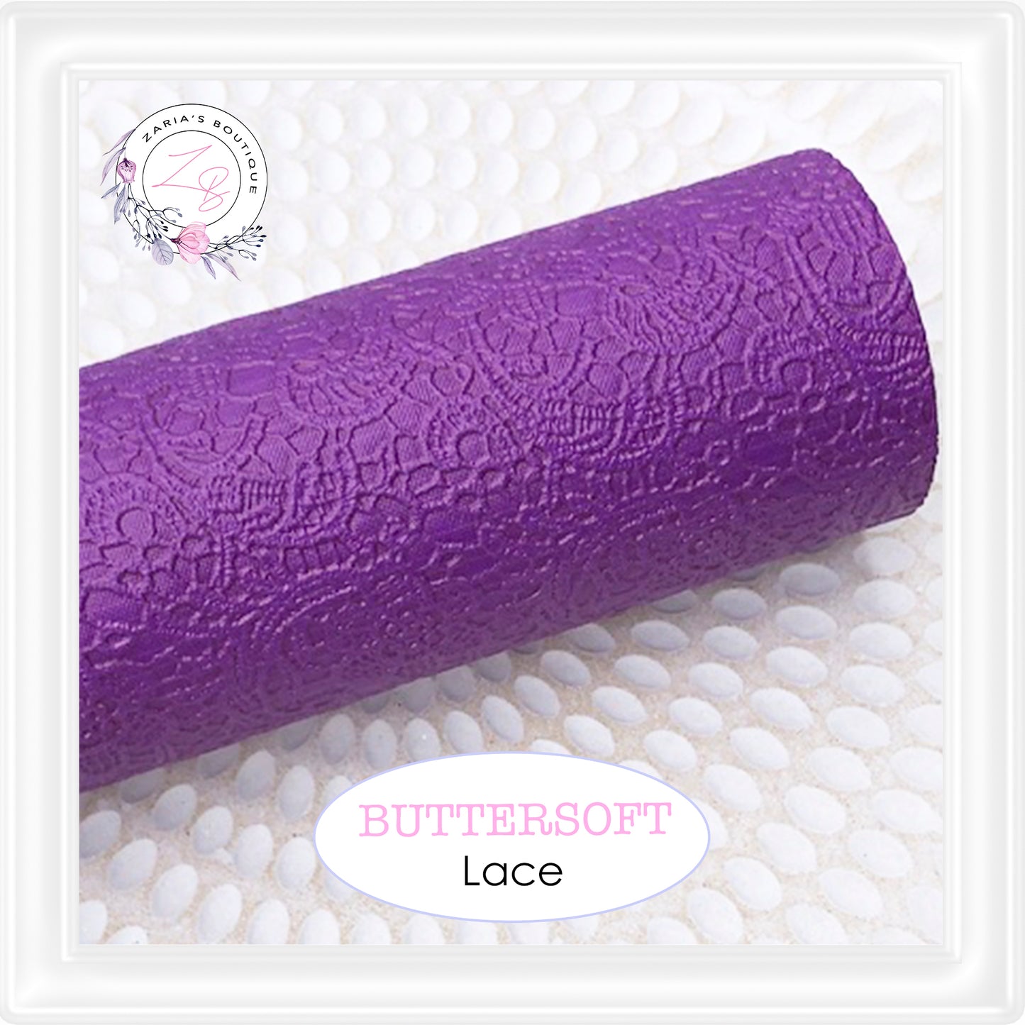 ⋅ Embossed Floral Butter Soft Lace ⋅ Vegan Faux Leather ⋅ Purple ⋅