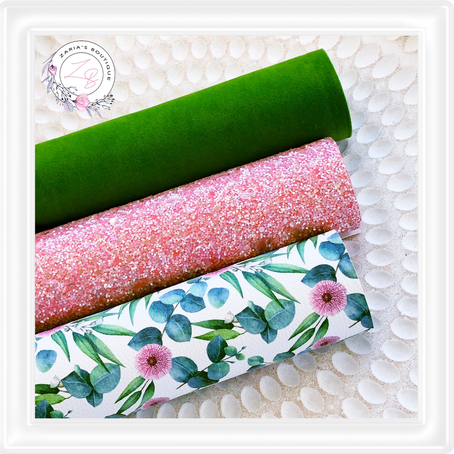 ⋅ Eucalypt Blossoms ⋅ Vegan Faux Leather 3 Piece Bundle OR Single Sheets ⋅