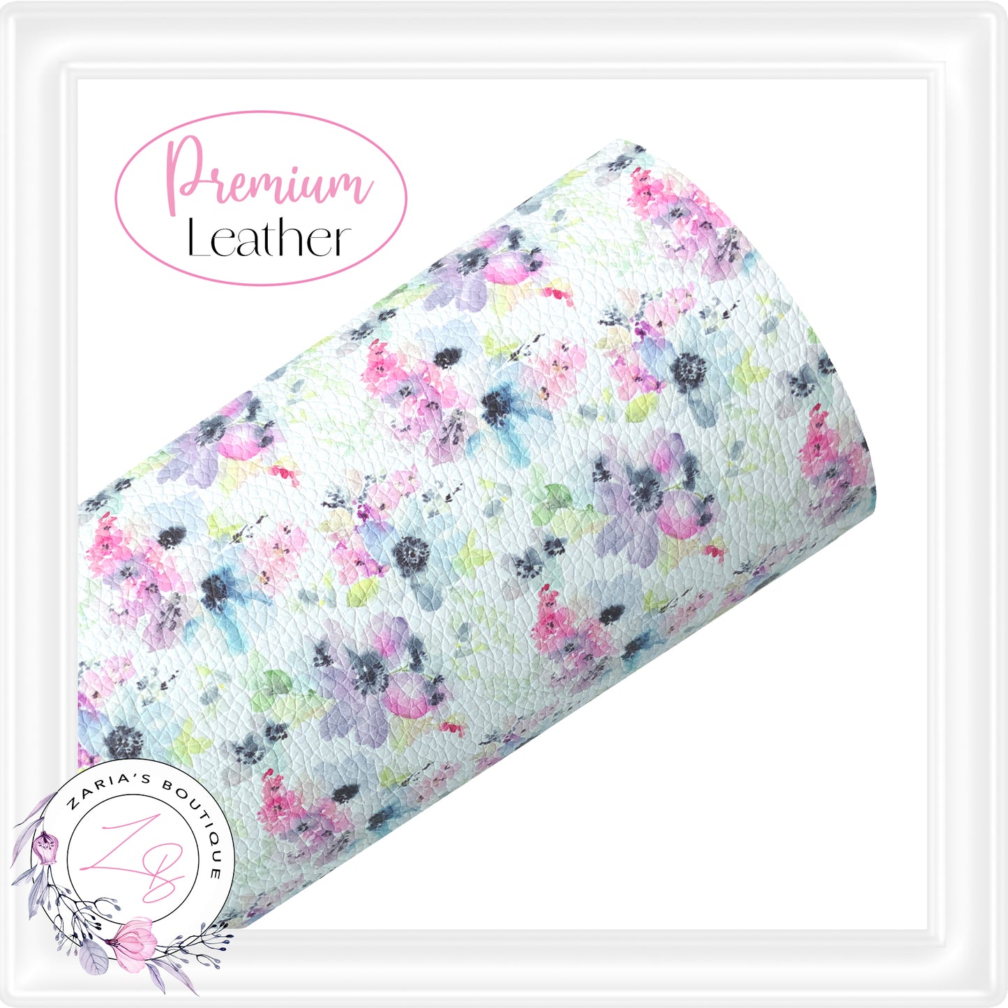 ⋅ Zoe ⋅ Watercolour Floral ⋅ Premium Faux Leather ⋅