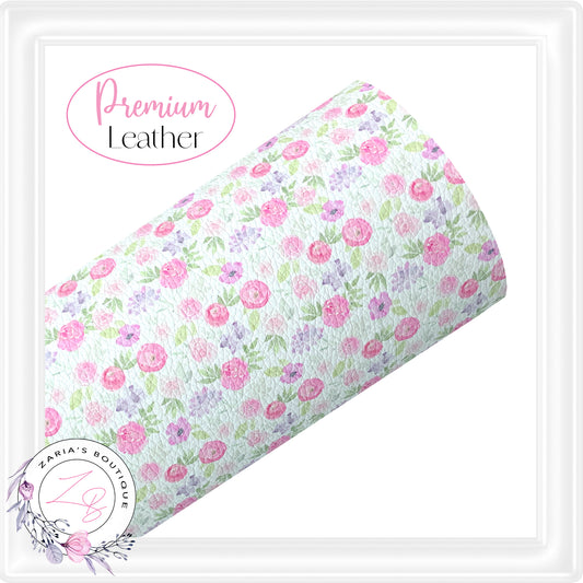 â‹… Amelia Floral â‹… Pink Purple Roses â‹… Premium Faux Leather â‹… Larger Print
