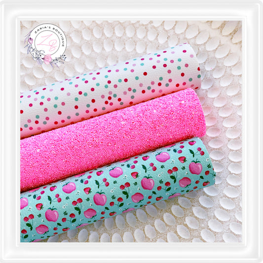 ⋅ Juicy Fruit ⋅ Berries & Apples ⋅ Vegan Faux Leather ⋅ Single Sheets Or Rolls! ⋅