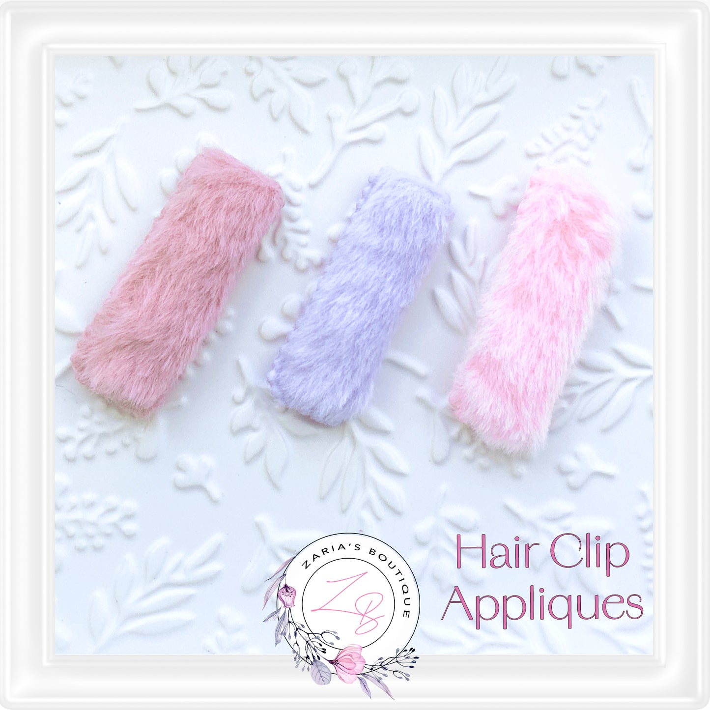 • Furry Snap Clip Cover Appliques • 3 colours •