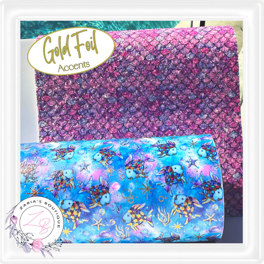 β’Β Rainbow Fish β’Β Gold Foil Embossed Vegan Faux Leather β’