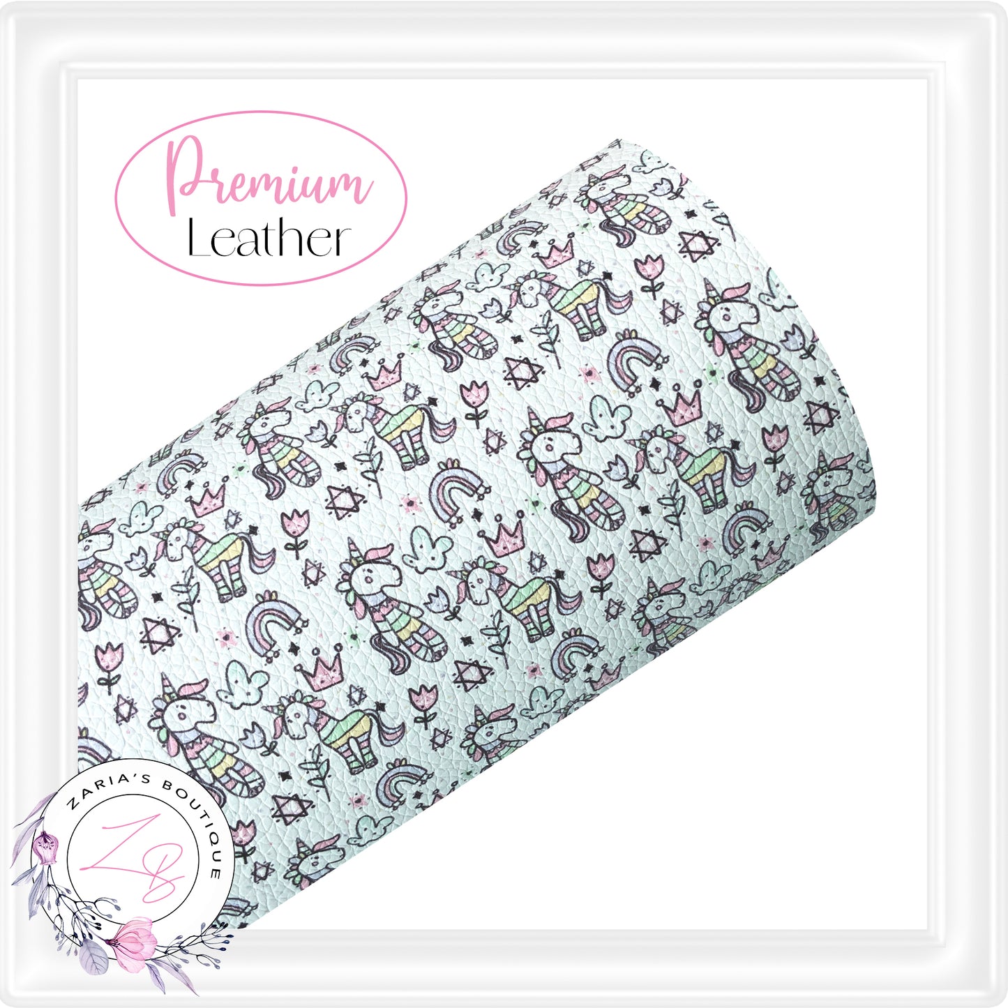 ⋅ Playful Unicorns ⋅ Premium Litchi Vegan Faux Leather ⋅