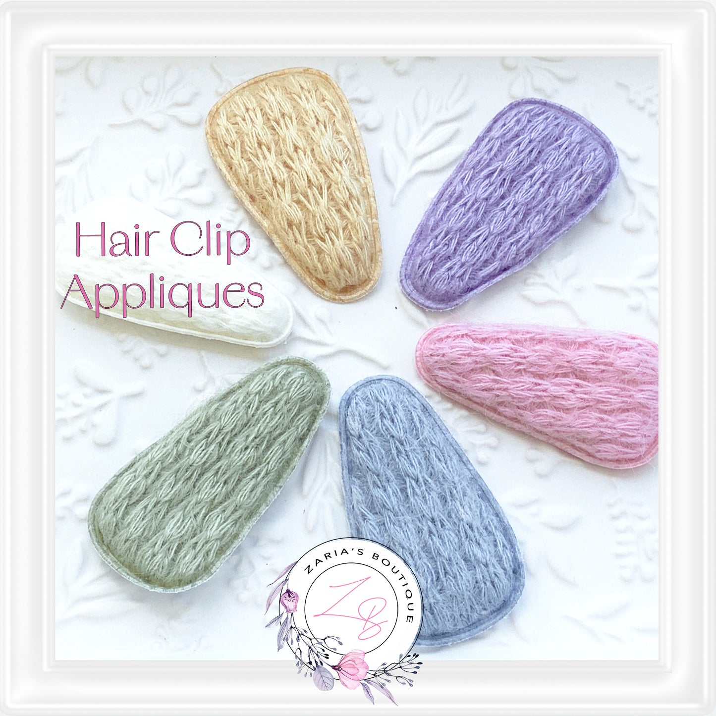 • Knitted Snap Clip Cover Appliques • 6 colours •