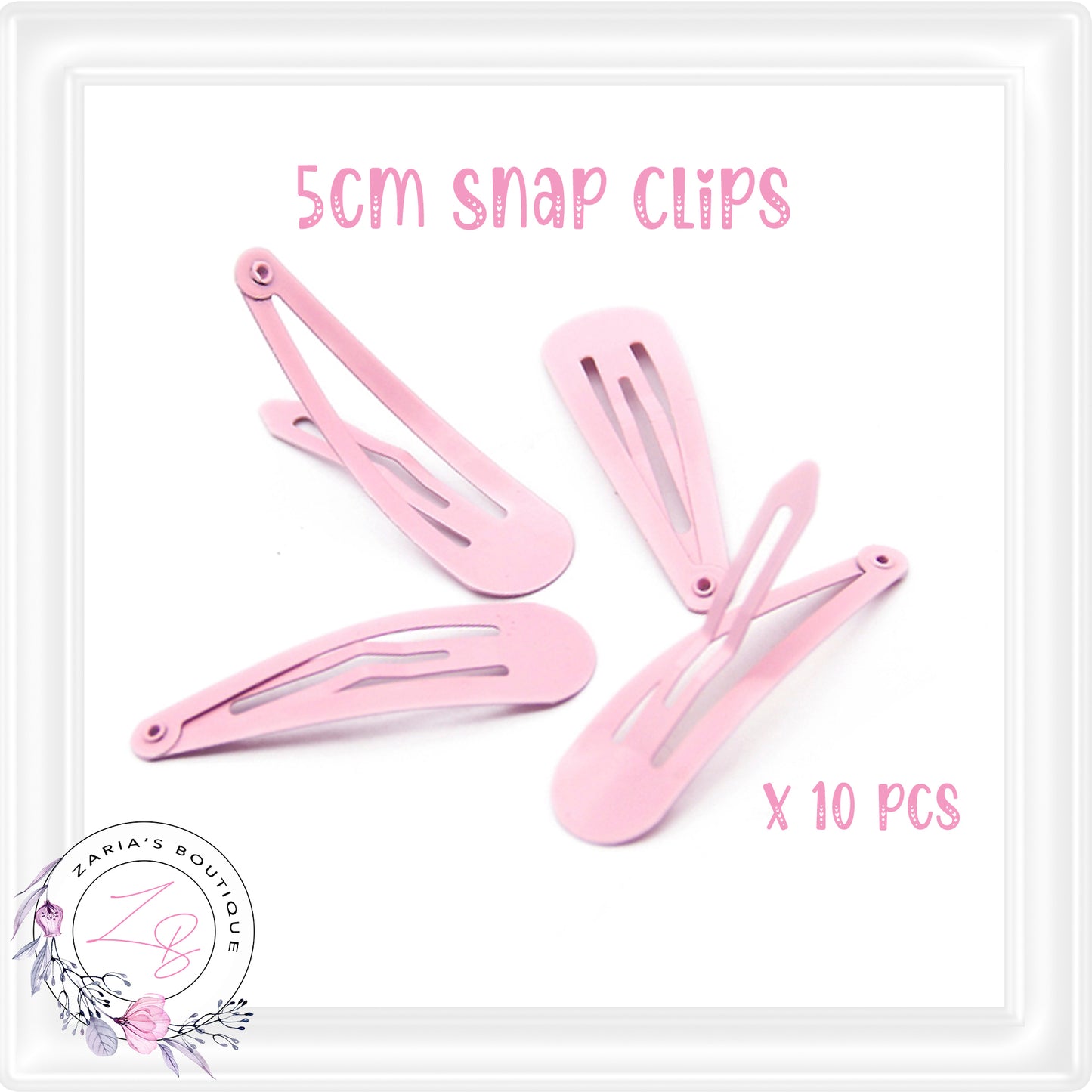 Snap Hair Clips ~ 5 cm ~ 11 colours