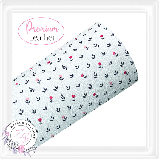 ⋅ Rose Stripe Floral ⋅ Premium Custom Printed Vegan Faux Leather