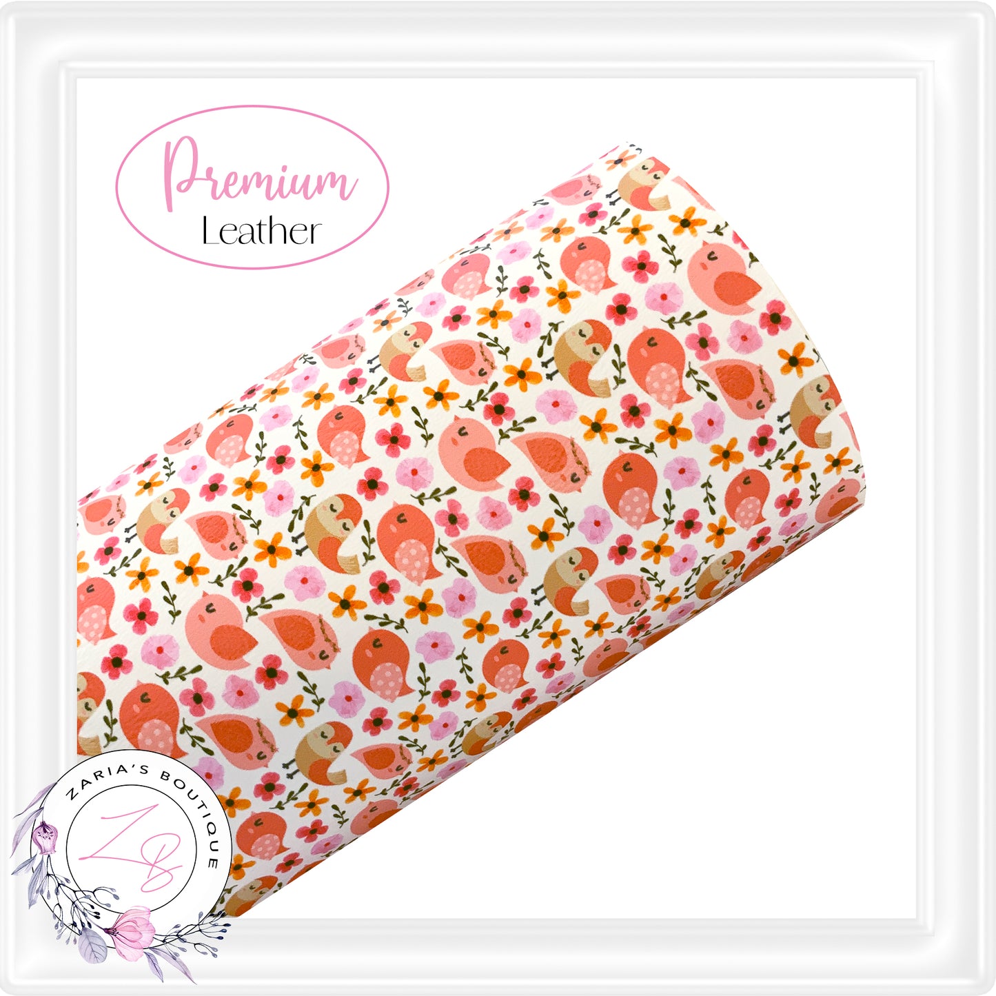 ⋅ Sweet Tweet ⋅ Floral Custom Printed Vegan Faux Leather ⋅