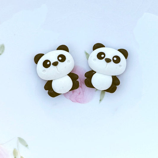 • Playful Pandas • Flatback Embellishments • 2 Pieces •