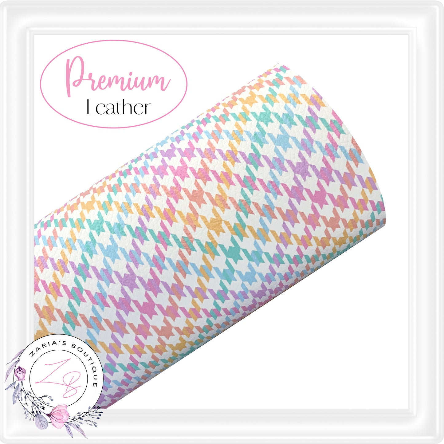 ⋅ Light Pink Check ⋅ Premium Vegan Faux Leather ⋅