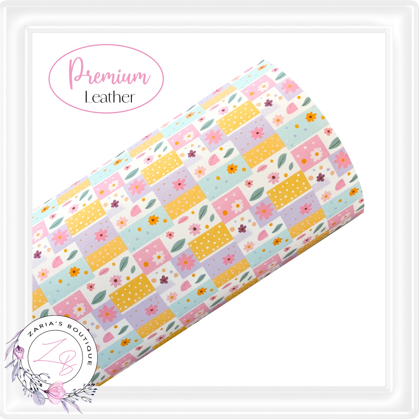 ⋅ Pastel Patchwork ⋅ Premium Vegan Faux Leather ⋅