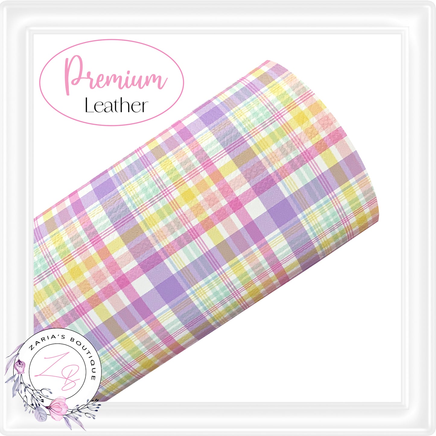⋅ Pastel Checks ⋅ Premium Vegan Faux Leather ⋅