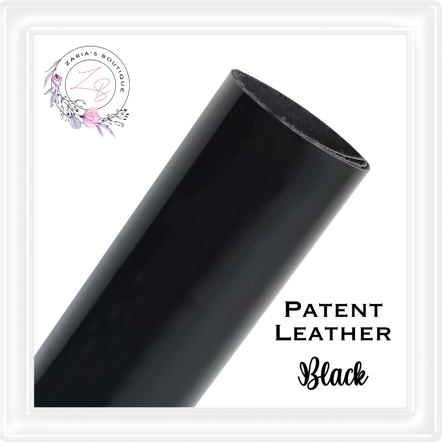 ⋅ Patent Leather ⋅ Smooth & Glossy Vegan PU Leatherette ⋅ Black ⋅