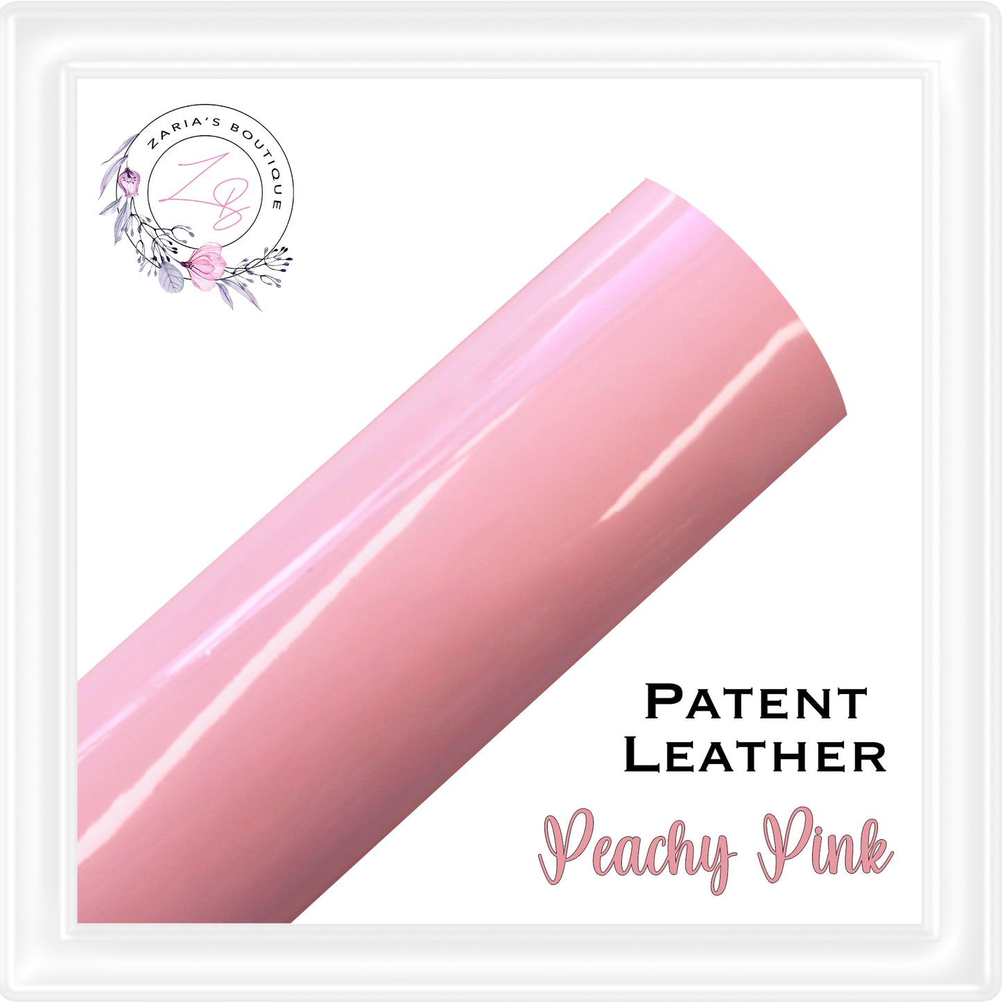 ⋅ Patent Leather ⋅ Smooth & Glossy Vegan PU Leatherette ⋅ Peachy Pink ⋅