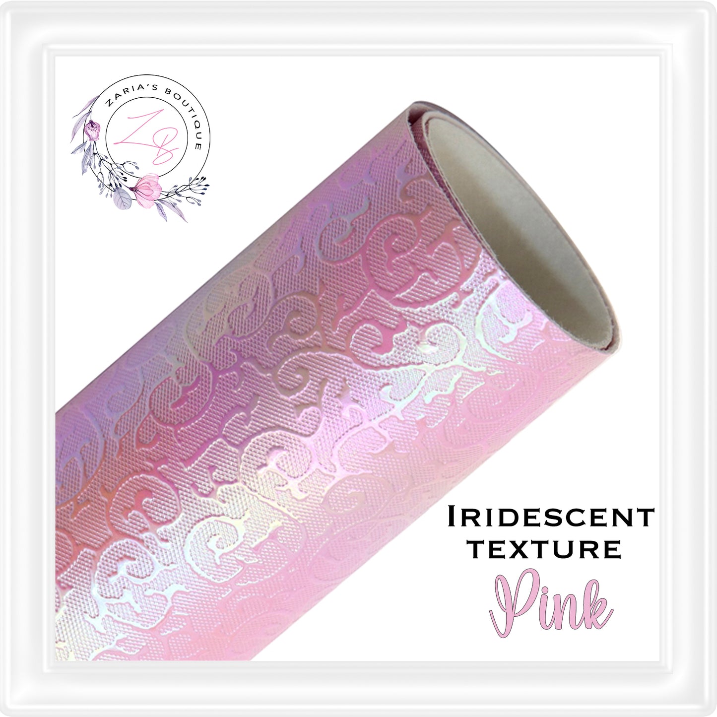 ⋅ Iridescent Textured Vegan Faux Leather ⋅Pink ⋅