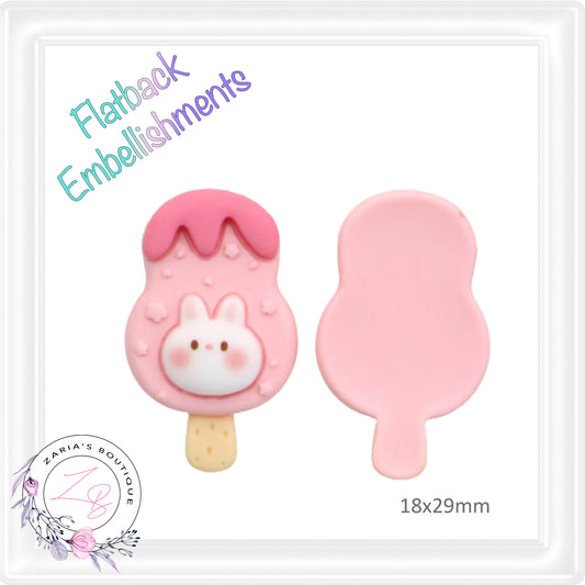 • Sunflower Smiley Icecream • Flat Back Cabochon Resin Craft Embellishments • Set of 2 •