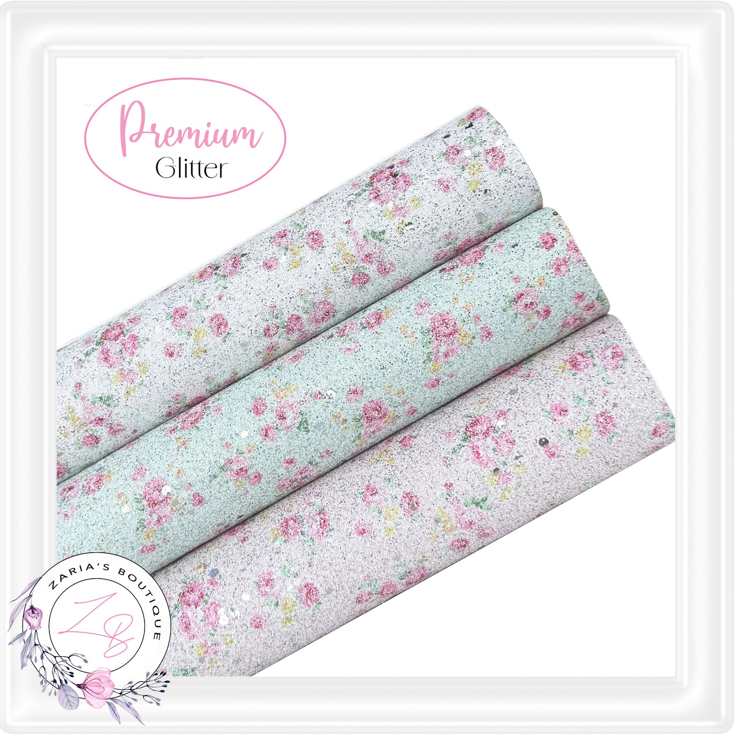 • Vintage Rose Bouquet • Chunky Glitter • 3 Colours •