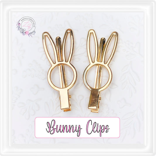 Gold Bunny Clips • Alligator Easter Rabbit Hair Clips