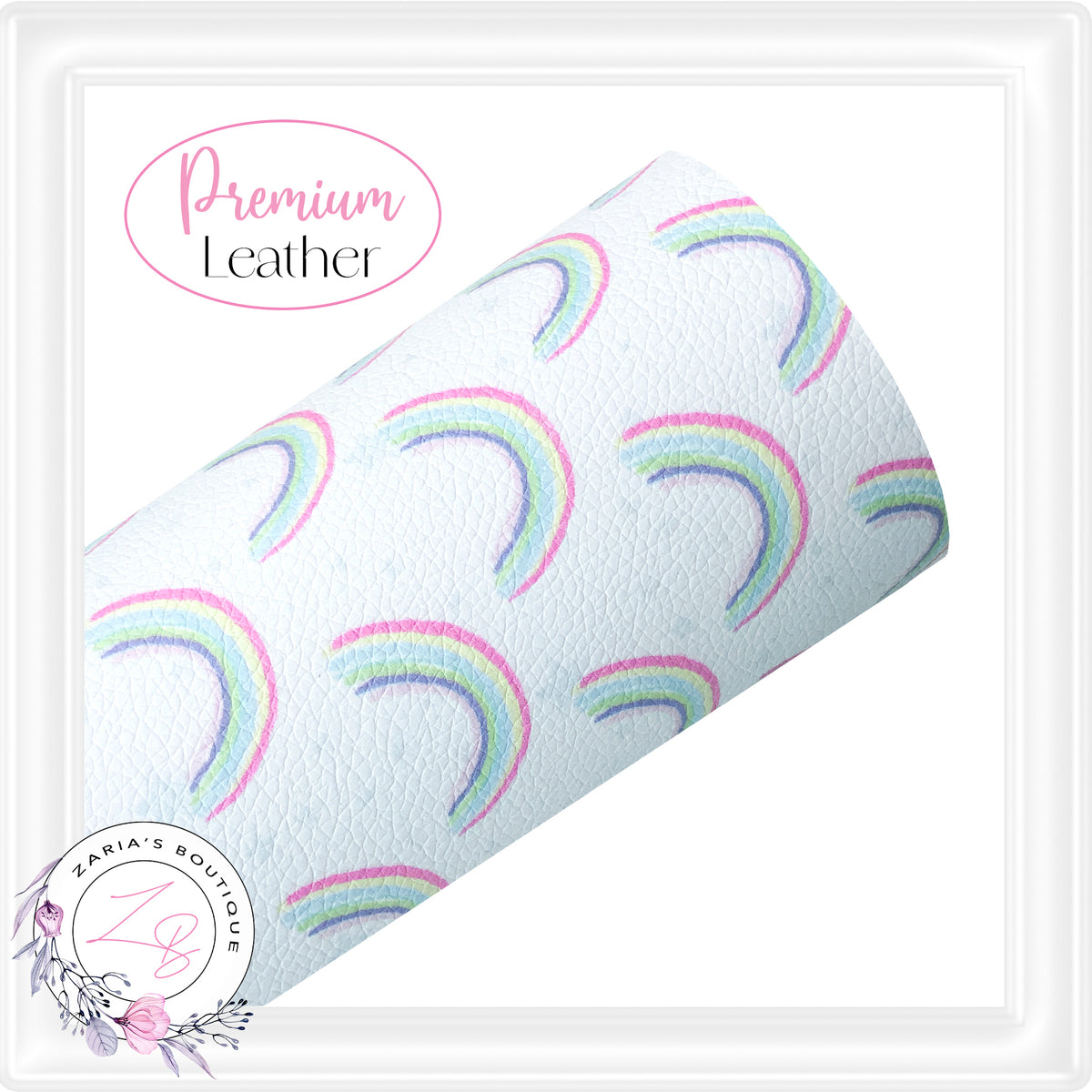 ⋅ Pastel Rainbows ⋅ Custom Printed Vegan Faux Leather ⋅