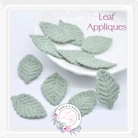 β’Β Knitted Leaf Appliques β’ 8 Colours β’