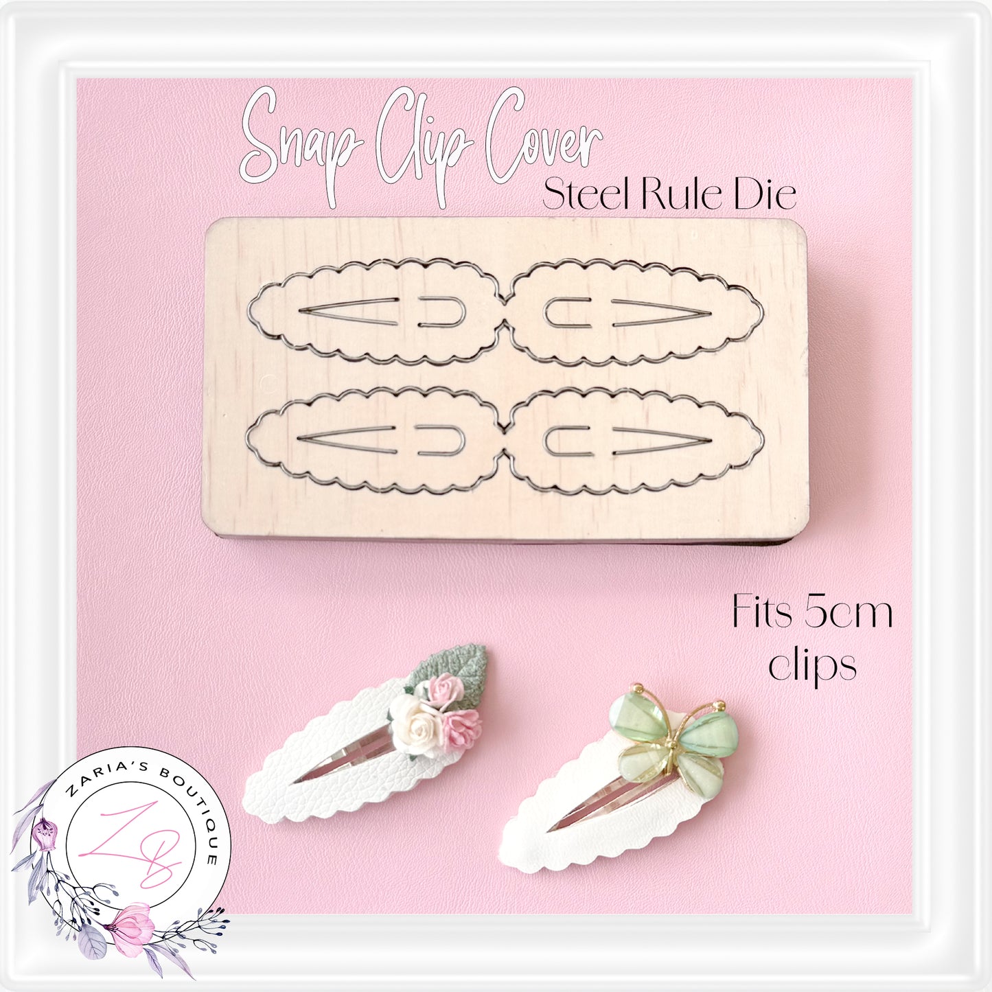 ⋅ Scalloped Snap Clip Cover Die ⋅ 5cm Bow ⋅ Steel Rule Cutting Die ⋅