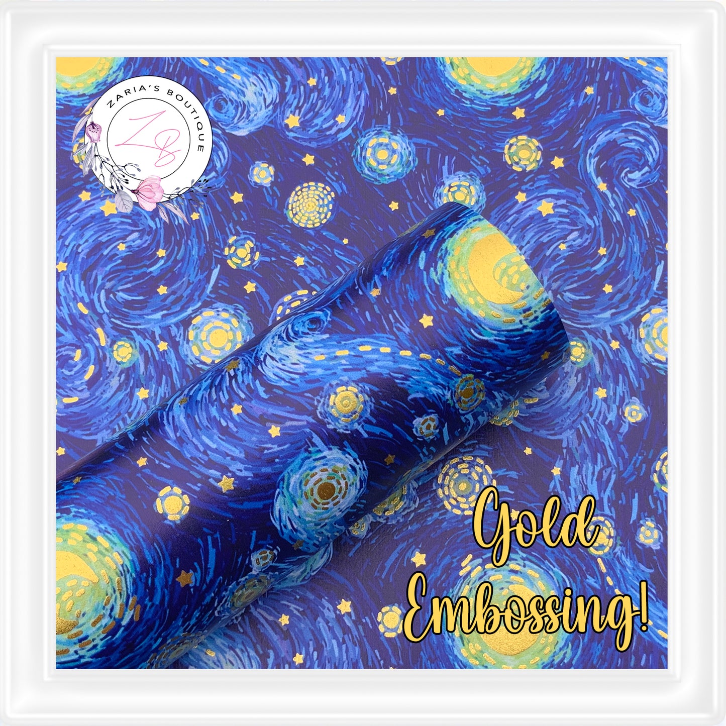 ⋅ Starry Night ⋅ Vegan Faux Leather ⋅ Gold Foil Overlay ⋅