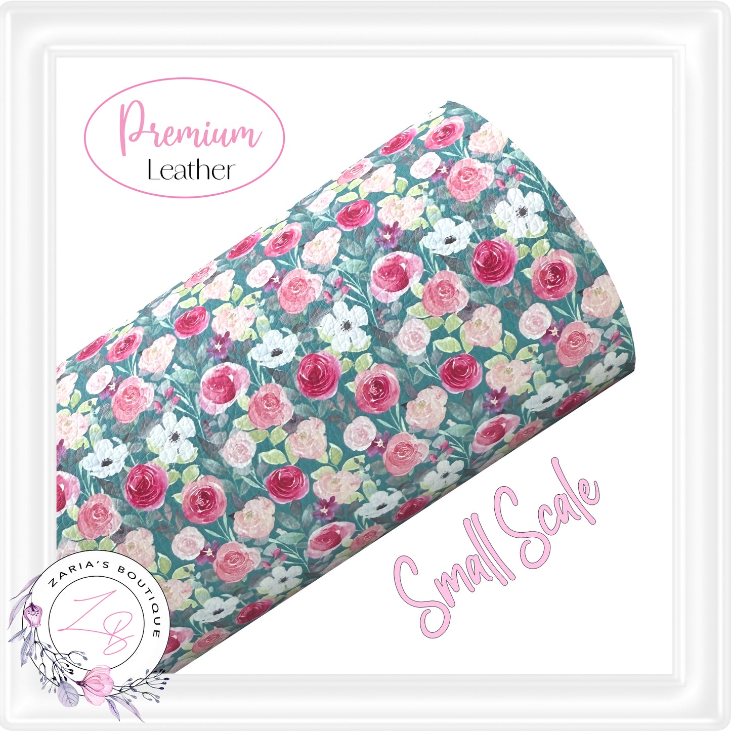 ⋅ Teal Rose Blossoms ⋅ Premium Vegan Faux Leather ⋅
