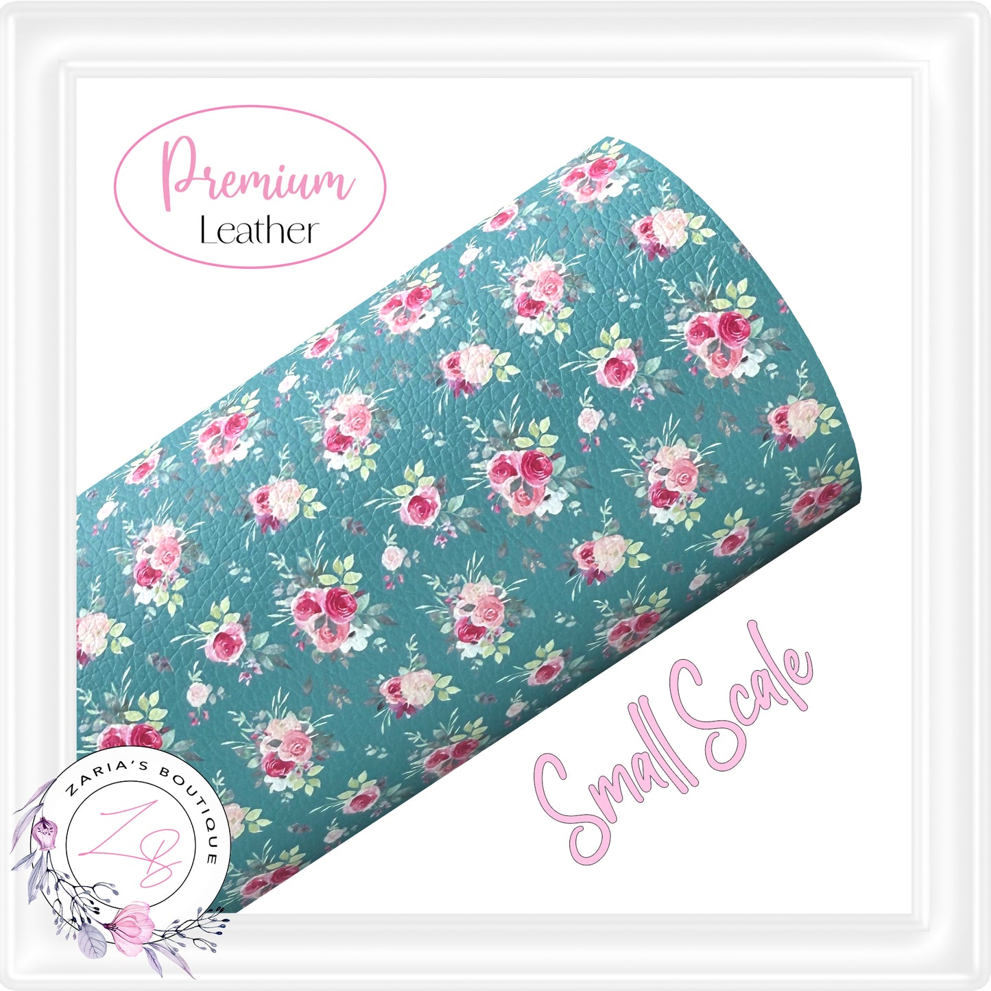 ⋅ Teal Rose Blossoms ⋅ Premium Vegan Faux Leather ⋅