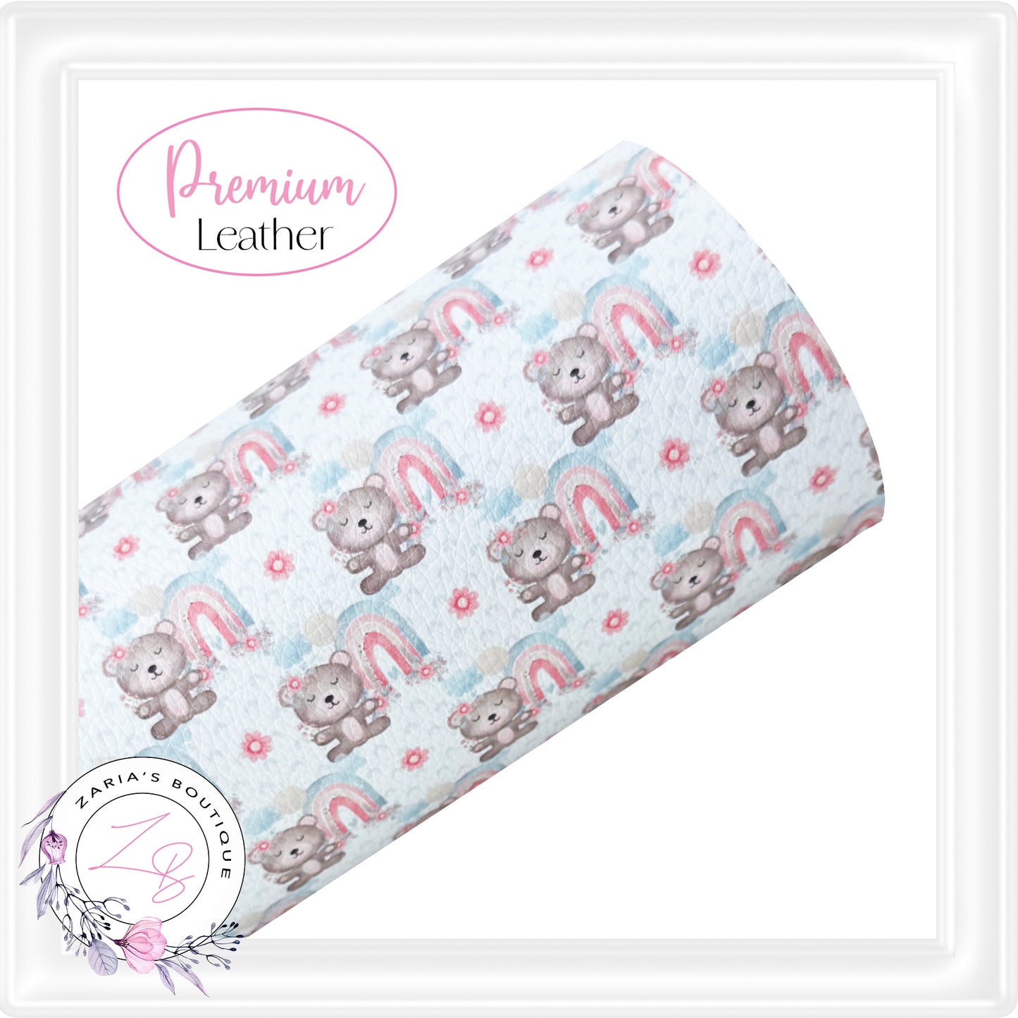 ⋅ Teddy Rainbows ⋅ Custom Printed Premium Vegan Faux Leather ⋅
