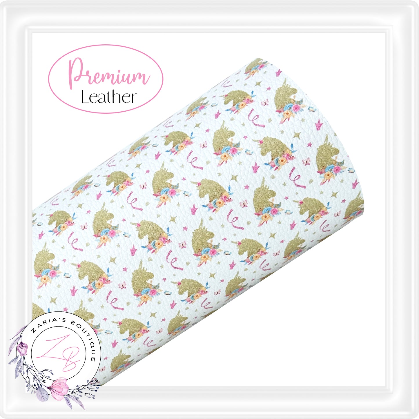 ⋅ Unicorn Party ⋅ Custom Vegan Faux Leather ⋅ Sheets Or Rolls!