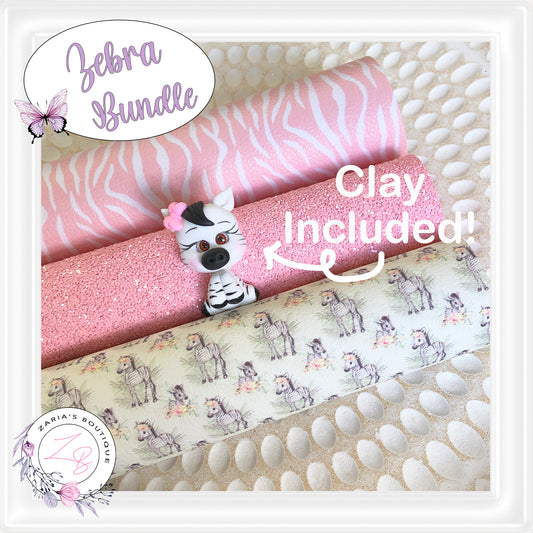 ⋅  Zebra Clay Bundle ⋅ Leather  Glitter & Clay 4 Piece Bundle OR Single Sheets ⋅