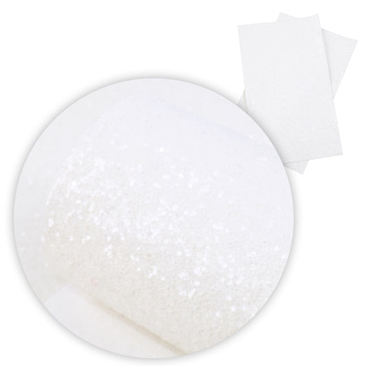 ⋅ Snow White ⋅ Medium Glitter Faux Leather Fabric Sheets