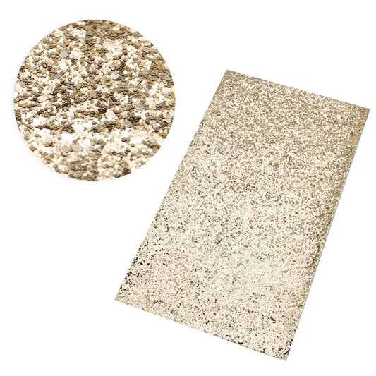 Glam Light Gold • Medium Glitter Faux Leather Fabric Sheets