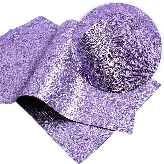 Fireworks! ~ Textured Metallic Faux Leather ~ Pink Purple Blue Leatherette Sheets