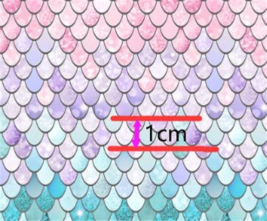 ⋅ Pastel Mermaid Scales ⋅ Vegan Faux Leather ⋅ Pink Purple Blue ⋅ 0.91mm