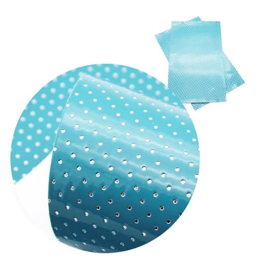 Aqua Silver Spots ~ Textured Metallic Faux Leather