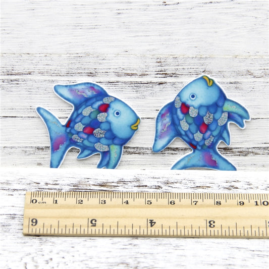 ⋅ Rainbow Fish ⋅ Flatback Resin Embellishment x 2 ⋅